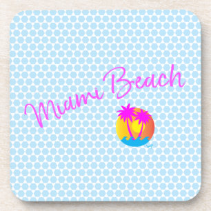 Miami-Beach-logo-sun-palms-pink Coaster