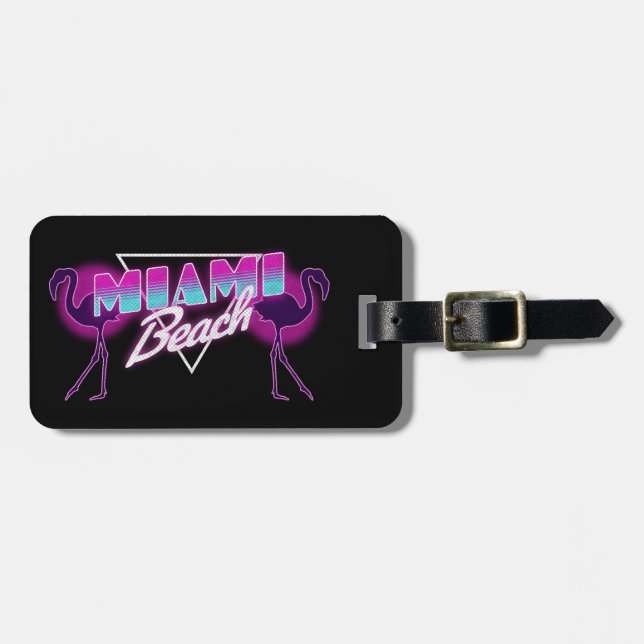 Miami beach luggage tag (Front Horizontal)