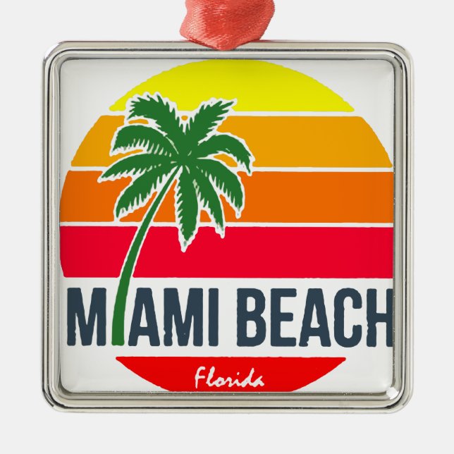 Miami Beach Metal Tree Decoration (Front)