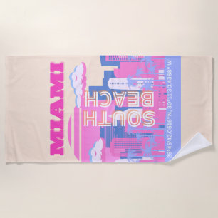 Miami Beach, Miami Travel Art, Preppy Beach Towel