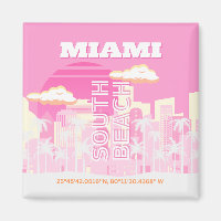 Miami Beach, Miami Travel Art, Preppy, Pink