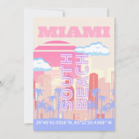 Miami Beach, Miami Travel Art, Preppy Room, Pastel