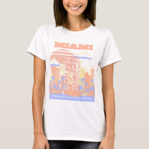 Miami Beach, Miami Travel Art, Preppy Room, Pastel T-Shirt