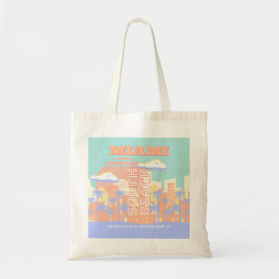 Miami Beach, Miami Travel Art, Preppy Room, Pastel Tote Bag