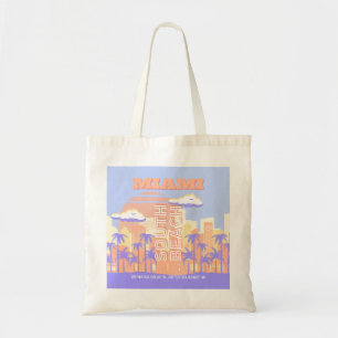 Miami Beach, Miami Travel Art, Preppy Room, Pastel Tote Bag