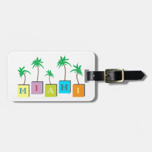 Miami Beach Palms Luggage Tag
