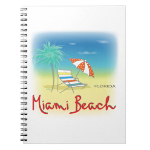 Miami Beach Palms Spiral Notebook