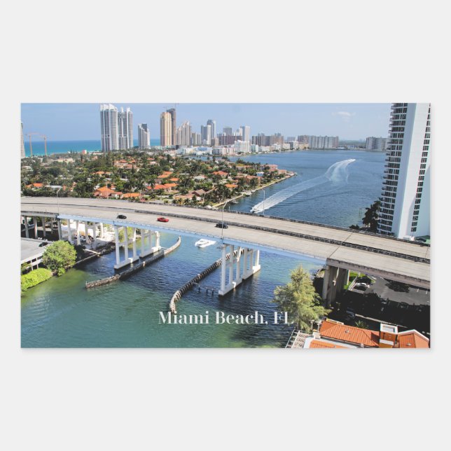 Miami Beach panoramic view Rectangular Sticker (Front)