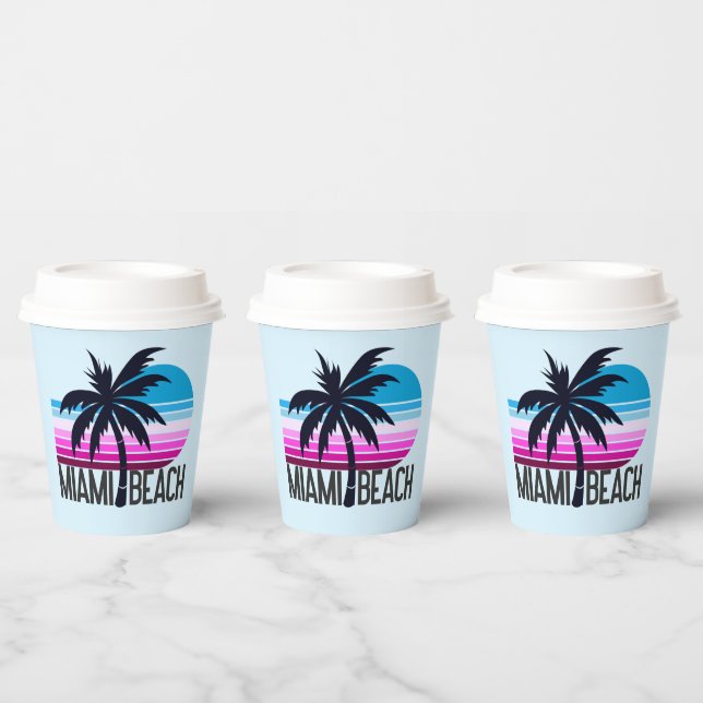 Miami Beach  Paper Cups (Multi)