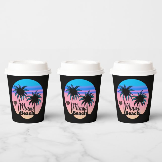 Miami Beach  Paper Cups (Multi)