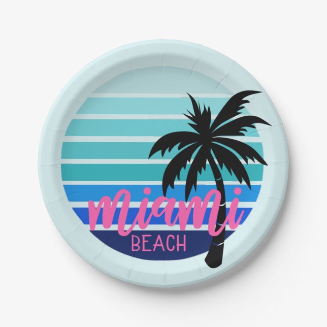 Miami Beach Paper Plate (Front)