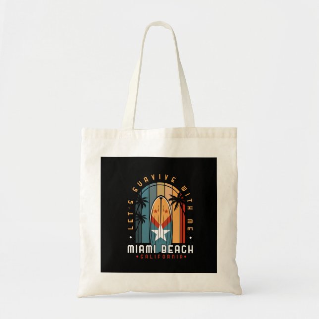 miami beach retro vintage tote bag (Front)