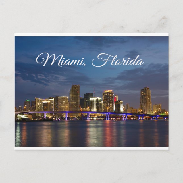 Miami Beach Skyline Florida Travel Postcard (Front)