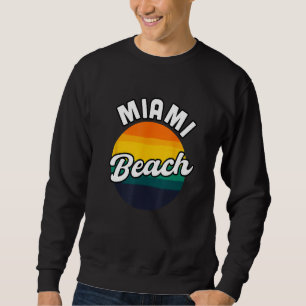 Miami Beach Souvenir Retro Vintage 80s Vacation Tr Sweatshirt