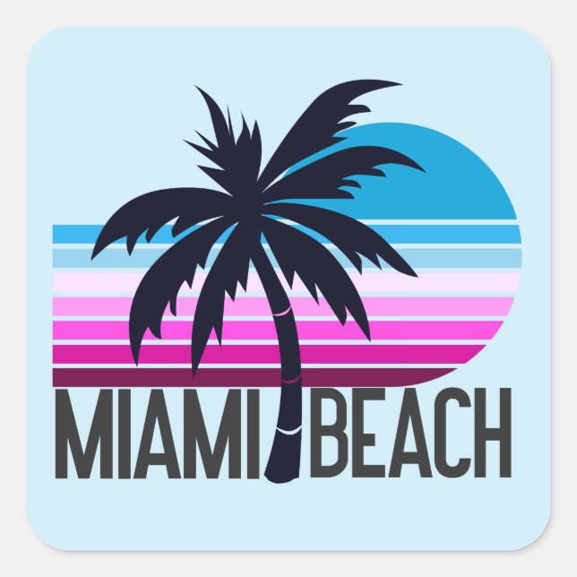 Miami Beach   Square Sticker (Front)