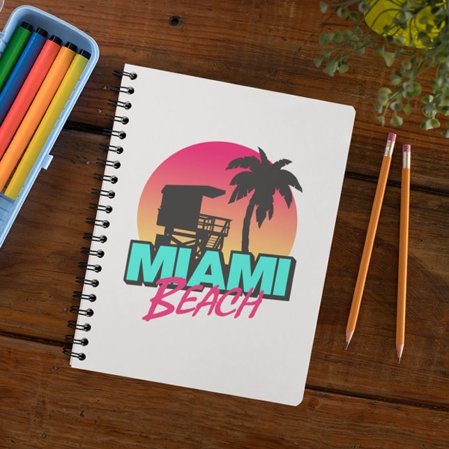 Miami Beach Travel Vintage Photo  Notebook (Miami Beach Retro Notebook)