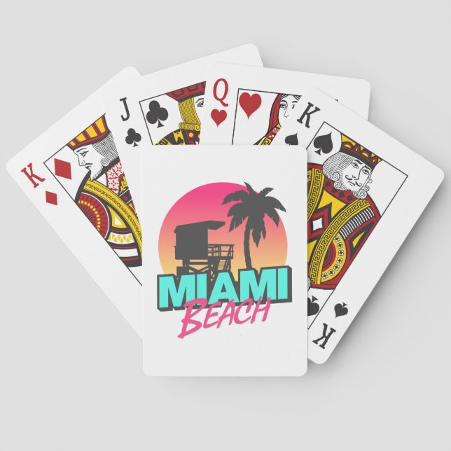 Miami Beach Travel Vintage  Playing Cards (Back)