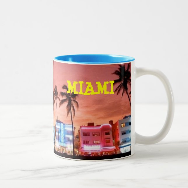 MIAMI beach Two-Tone Coffee Mug (Right)