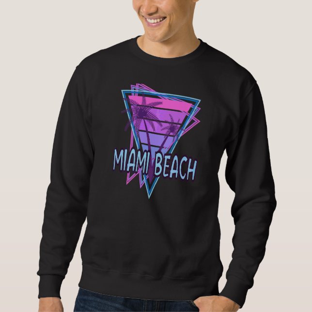 Miami Beach Vacation Vaporwave Aesthetic Sweatshirt (Front)