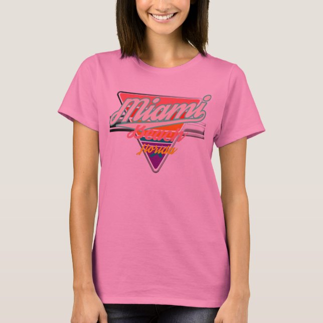 Miami Beach Vintage retro design triangle T-Shirt (Front)