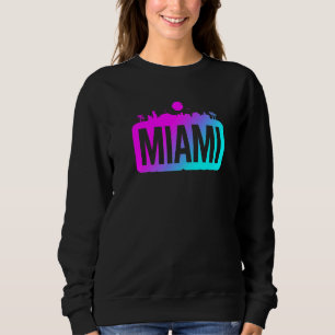 Miami  Bold Skyline City Vaporwave Sweatshirt