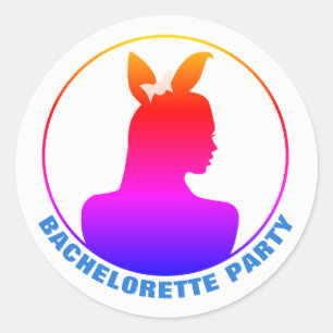 Miami Bunny Girl Bachelorette Party Classic Round Sticker
