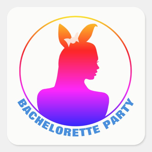 Miami Bunny Girl Bachelorette Party Square Sticker (Front)
