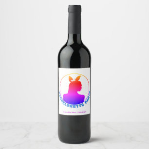 Miami Bunny Girl Bachelorette Party Wine Label