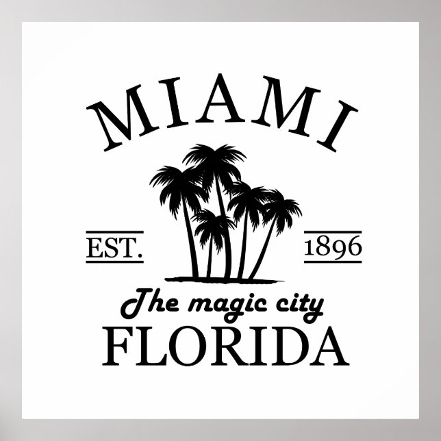 Miami City beach of Florida Poster (Front)