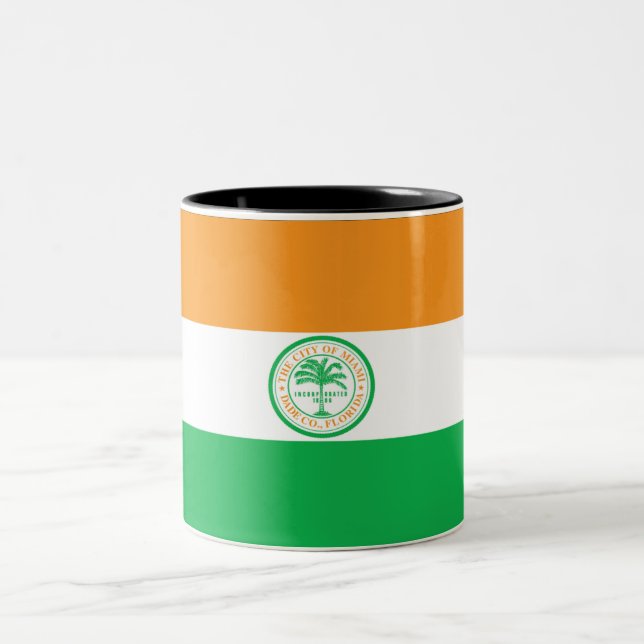 Miami city flag Two-Tone coffee mug (Center)