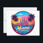 Miami City Florida skyline Postcard<br><div class="desc">Celebrate the vibrant energy of Miami, Florida with this sophisticated black and white city skyline illustration! This elegant design captures the essence of Miami’s iconic skyline and waterfront, paired with stylish calligraphy that reads "Miami Florida." Perfect for Miami locals, fans of this coastal metropolis, travelers, or anyone who loves urban...</div>