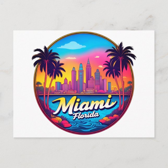 Miami City Florida skyline Postcard (Front)