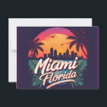 Miami City Florida skyline Postcard<br><div class="desc">Celebrate the vibrant energy of Miami, Florida with this sophisticated black and white city skyline illustration! This elegant design captures the essence of Miami’s iconic skyline and waterfront, paired with stylish calligraphy that reads "Miami Florida." Perfect for Miami locals, fans of this coastal metropolis, travelers, or anyone who loves urban...</div>