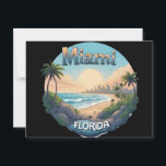 Miami City Florida skyline Postcard<br><div class="desc">Celebrate the vibrant energy of Miami, Florida with this sophisticated black and white city skyline illustration! This elegant design captures the essence of Miami’s iconic skyline and waterfront, paired with stylish calligraphy that reads "Miami Florida." Perfect for Miami locals, fans of this coastal metropolis, travelers, or anyone who loves urban...</div>