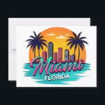 Miami City Florida skyline Postcard<br><div class="desc">Celebrate the vibrant energy of Miami, Florida with this sophisticated black and white city skyline illustration! This elegant design captures the essence of Miami’s iconic skyline and waterfront, paired with stylish calligraphy that reads "Miami Florida." Perfect for Miami locals, fans of this coastal metropolis, travelers, or anyone who loves urban...</div>