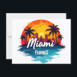 Miami City Florida skyline Postcard<br><div class="desc">Celebrate the vibrant energy of Miami, Florida with this sophisticated black and white city skyline illustration! This elegant design captures the essence of Miami’s iconic skyline and waterfront, paired with stylish calligraphy that reads "Miami Florida." Perfect for Miami locals, fans of this coastal metropolis, travelers, or anyone who loves urban...</div>