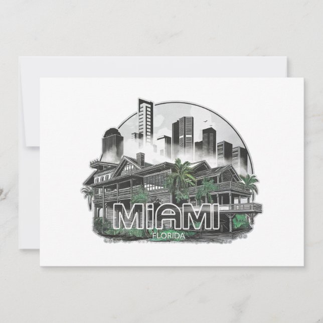 Miami City Florida USA Invitation (Front)