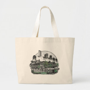 Miami City Florida USA Large Tote Bag