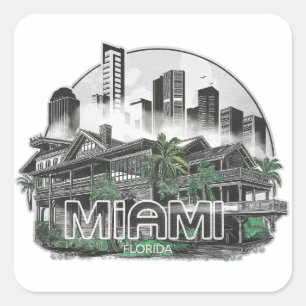 Miami City Florida USA Square Sticker