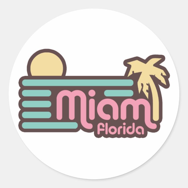 Miami Classic Round Sticker (Front)
