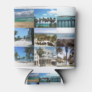 Miami Collage - 50 Shades of Blue Can Cooler