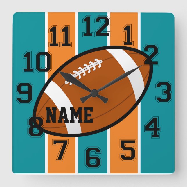 Miami Colours Football Wall Clock (Front)