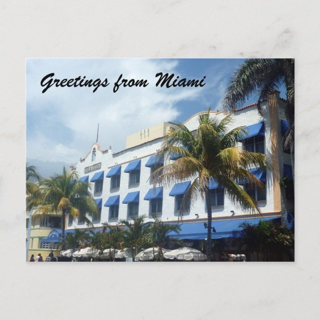 miami deco blue postcard (Front)
