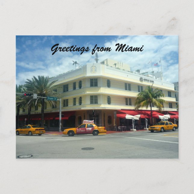 miami deco taxis postcard (Front)