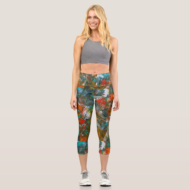  Miami Dolphins Balloon Studio Art Capri Leggings (Front)