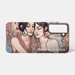 Miami Downtown Women Cuddling Lesbians Drawing Samsung Galaxy Case