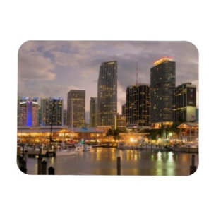 Miami financial skyline at dusk magnet