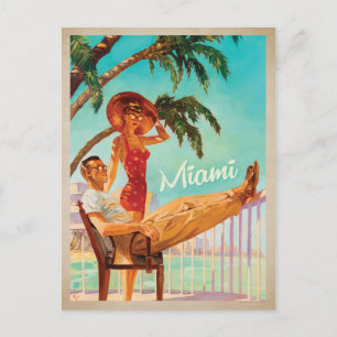 Miami, FL -Couple Postcard