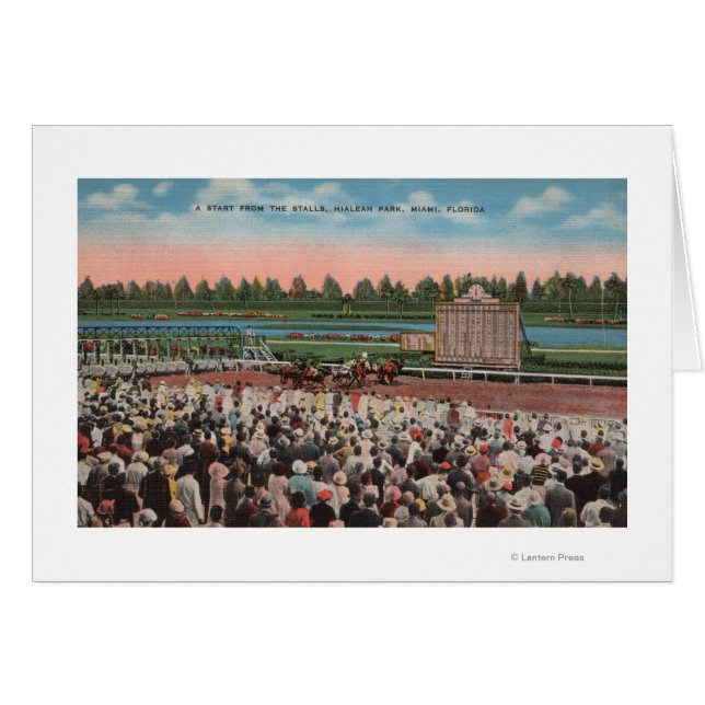 Miami, FL - View of Hialeah Park with Horse (Front Horizontal)