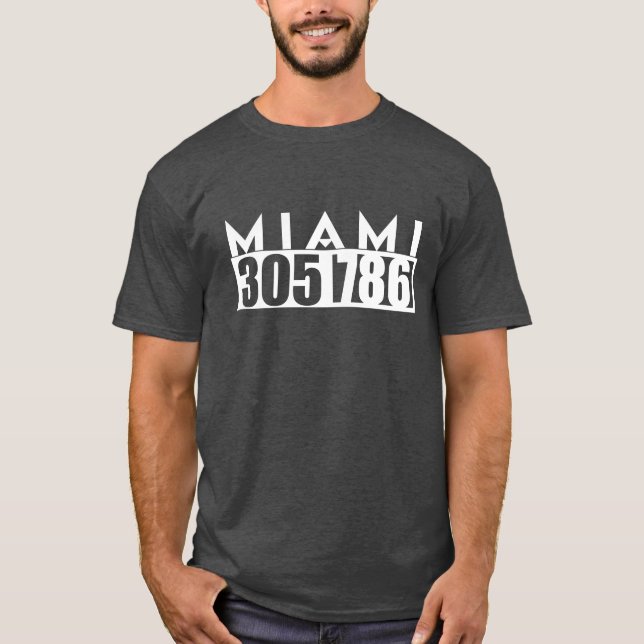 MIAMI Florida 305 & 786 AREA Code CITY T-Shirt (Front)